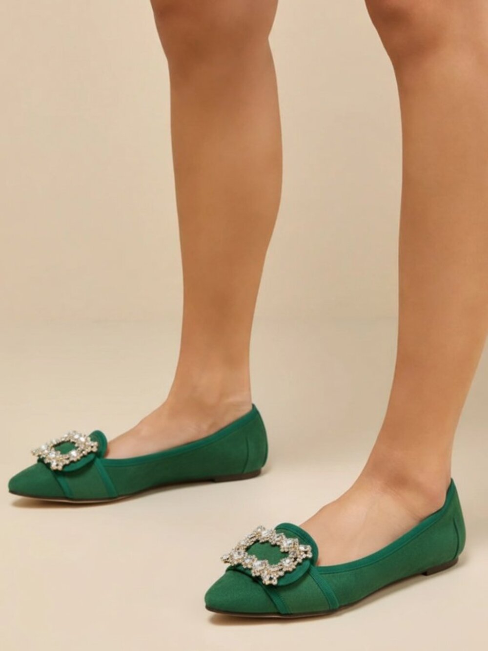 Women's Stone Ornament Pointy Toe Flat - Picture 3 of 4